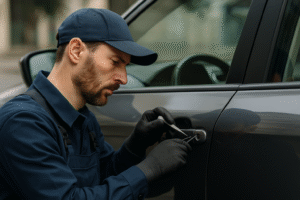 profesionalus meistras atrakina automobilį